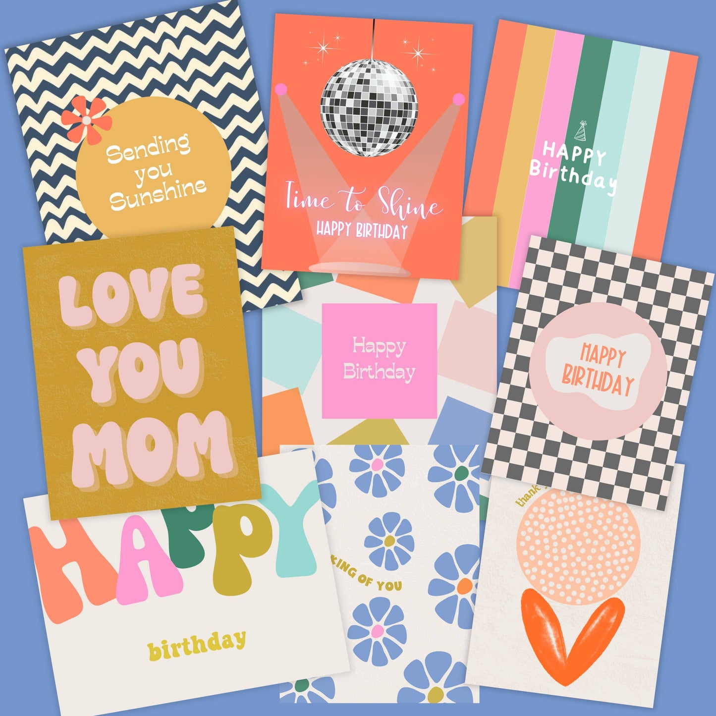 Disco Dots Happy Birthday Card