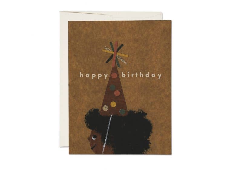 Afro Birthday greeting card