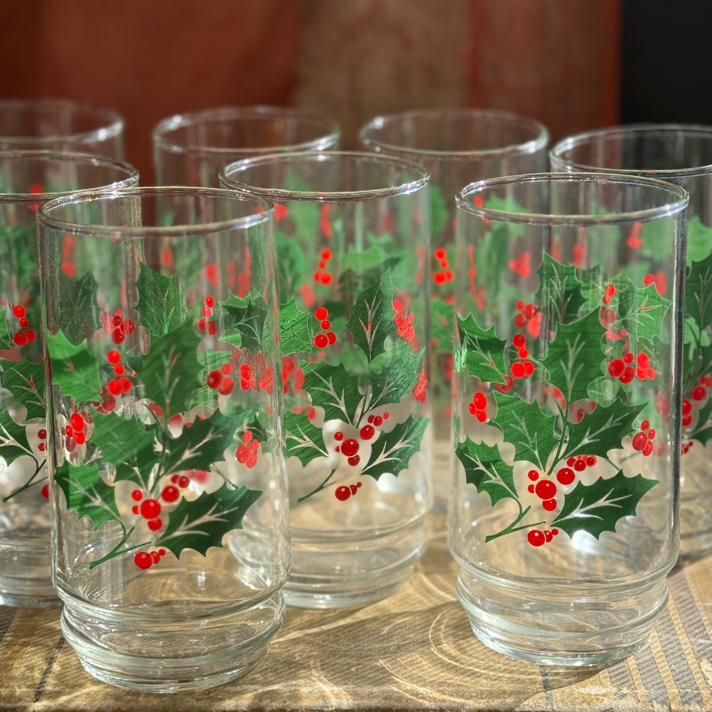 Vintage Christmas Iced Tea Glass