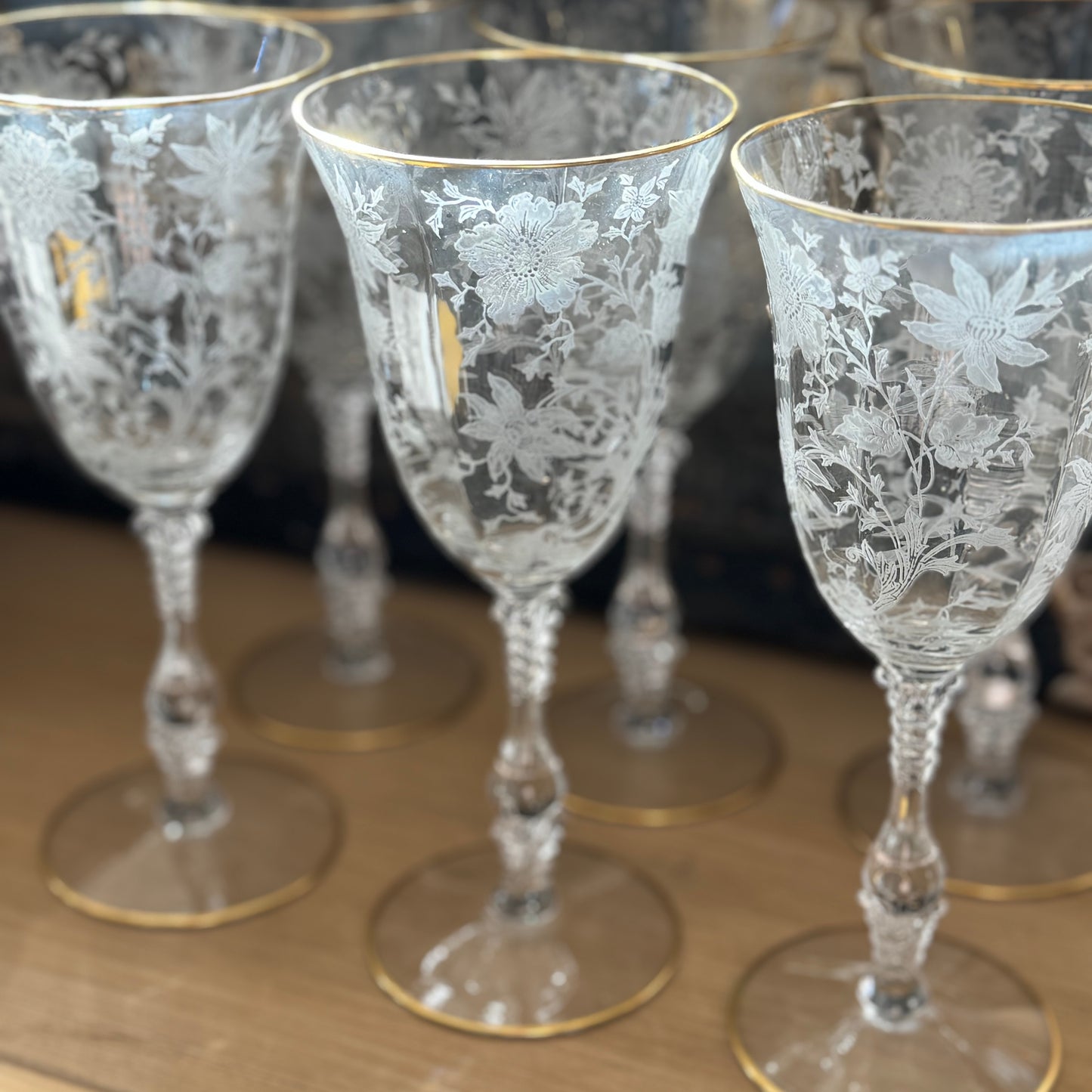 Simone Etched Wine Glasses