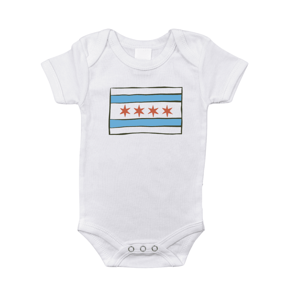 Chicago Flag Baby Onesie: 6-12M