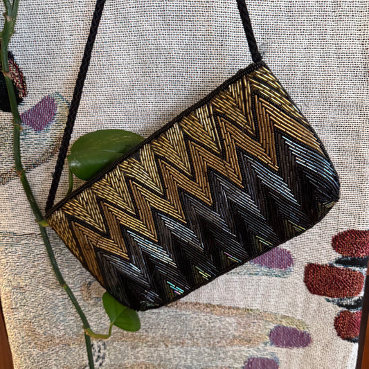 Gilda Chevron Beaded Bag