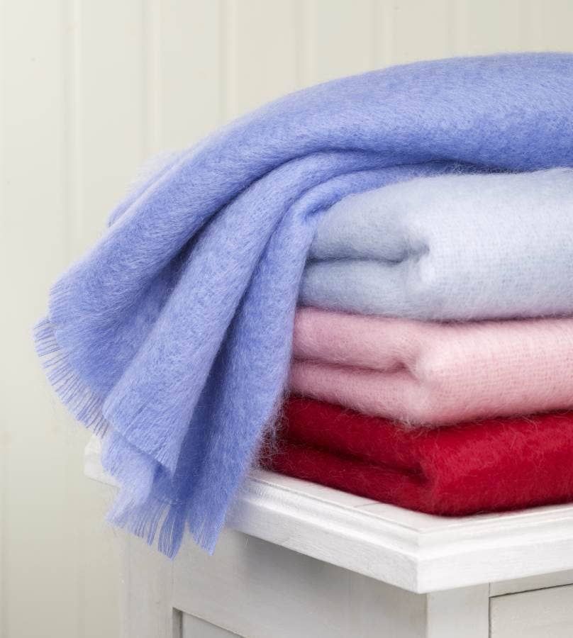 Luxury Mohair Throw Collection - Made in England: Flame