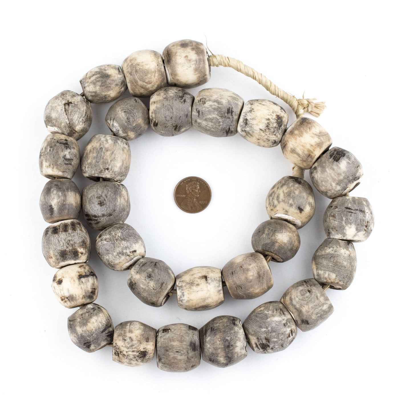 Sphere Grey Bone Beads