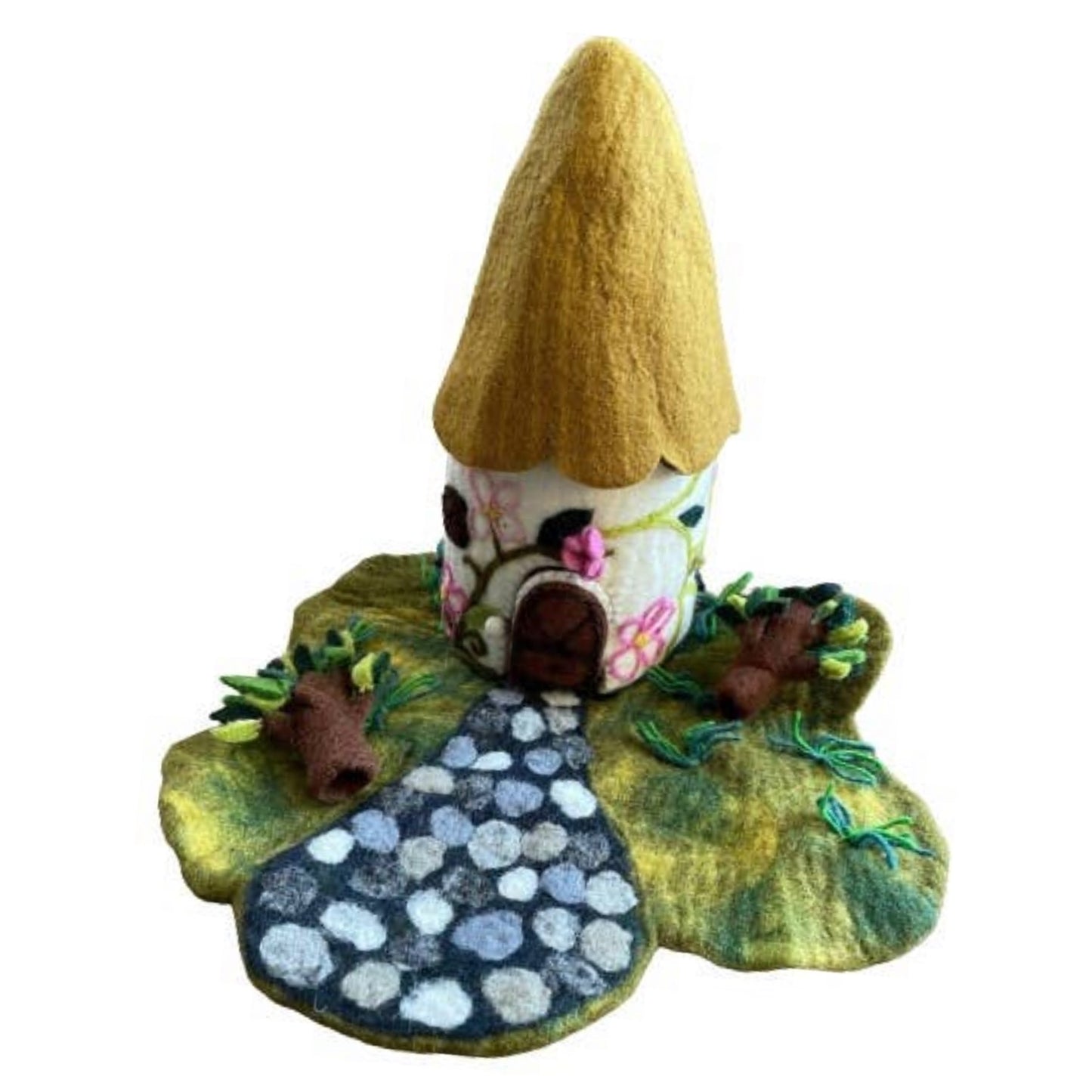 Country Felt Cottage Fairy House - for Finger Puppets